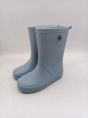 Fashionable Matt Finished Boys Rain Boots Kids PVC Wellington Boots With Back Loop