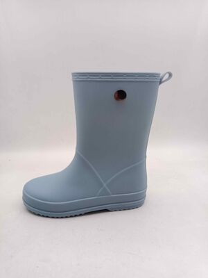Fashionable Matt Finished Boys Rain Boots Kids PVC Wellington Boots With Back Loop