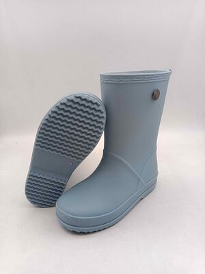 Fashionable Matt Finished Boys Rain Boots Kids PVC Wellington Boots With Back Loop