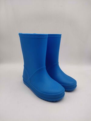 Fashionable Matt Finished Boys Rain Boots Kids PVC Wellington Boots With Back Loop