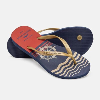 OEM Logo Naval Print Summer Flip Flops Women Beach Sandals Non Slip