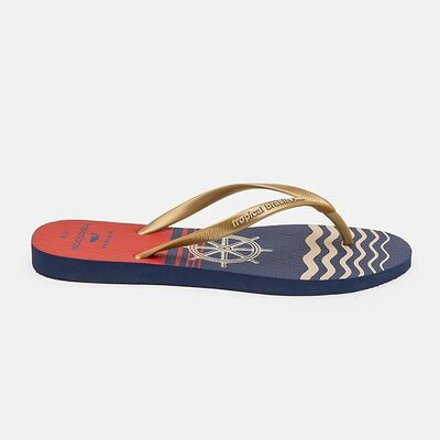 OEM Logo Naval Print Summer Flip Flops Women Beach Sandals Non Slip