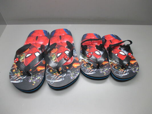 Spider Man Design Childrens Flip Flops Kids Character Sandals Customizable