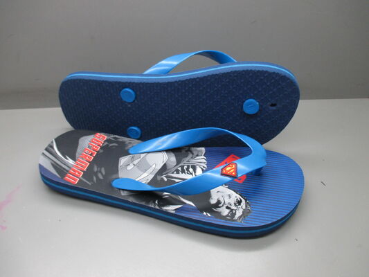 PE EVA Materials Kids Flip Flops Superman Character Open Toe Childrens Sandals