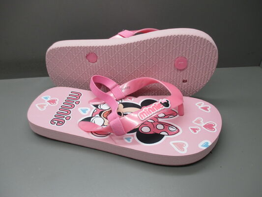 Licensed Minnie Character Kids Flip Flops Sandals Screen Print And 3D Print