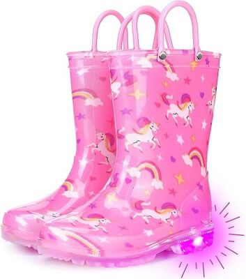 3-10 Years Old Kids Light Up Rain Boots CE Certified For Outdoor Activities