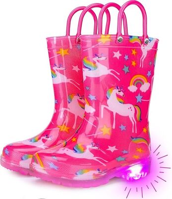3-10 Years Old Kids Light Up Rain Boots CE Certified For Outdoor Activities