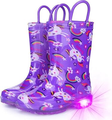 3-10 Years Old Kids Light Up Rain Boots CE Certified For Outdoor Activities