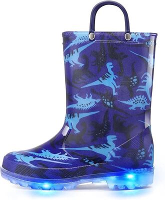 OEM PVC Light Up Childrens Wellington Boots With Handles Streamlined Design