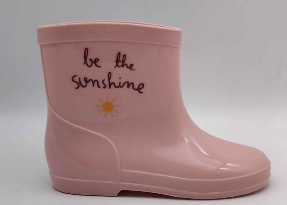 Flexible PVC Side Print Girls Rain Boots Light Up Childrens Hunter Wellies OEM ODM