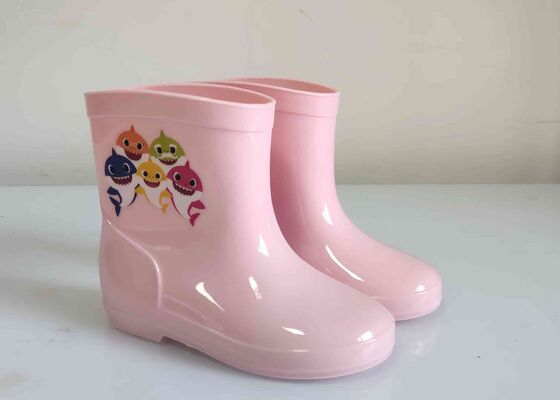 Flexible PVC Side Print Girls Rain Boots Light Up Childrens Hunter Wellies OEM ODM
