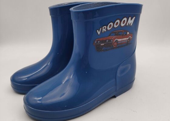 Childrens Light Up Rain Boots Side Printed Multiple Color Wellington Boots