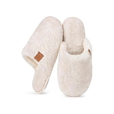 Custom Logo Memory Foam House Slippers Womens Knitted Slip On Design Silent Sole