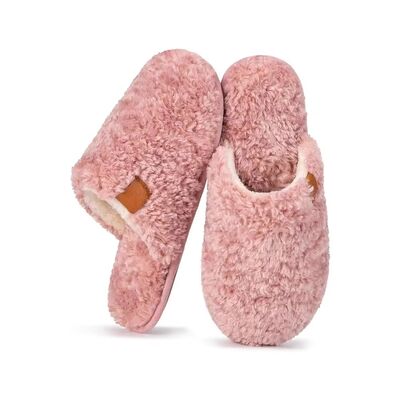 Custom Logo Memory Foam House Slippers Womens Knitted Slip On Design Silent Sole