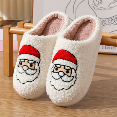 Indoor Comfortable Warm Christmas Ladies Slippers With Closed Toe Silhouette