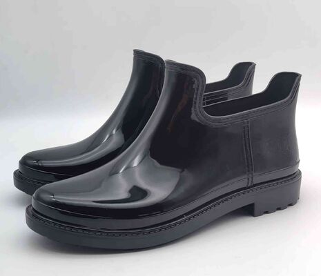 Women's PVC Slip On Rain Boots Double Upper Boots Matt Finish Chelsea Wellington Styles
