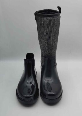 Women's PVC Slip On Rain Boots Double Upper Boots Matt Finish Chelsea Wellington Styles
