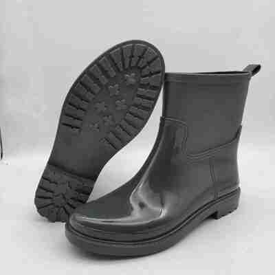 Women's PVC Slip On Rain Boots Double Upper Boots Matt Finish Chelsea Wellington Styles