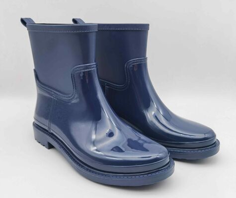 Women's PVC Slip On Rain Boots Double Upper Boots Matt Finish Chelsea Wellington Styles