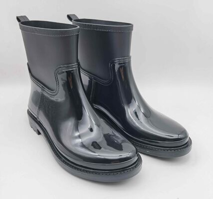 Women's PVC Slip On Rain Boots Double Upper Boots Matt Finish Chelsea Wellington Styles