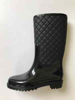 OEM Ladies Waterproof Gardening Boots Double Upper Rain Boots Quilted Matt Finish