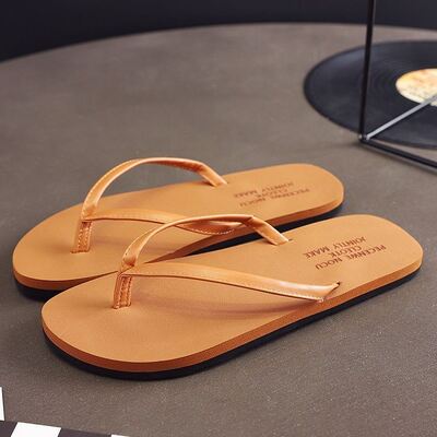 Fashionable Men's Flip Flops Sandals With PU Upper Custom Embossed Logo