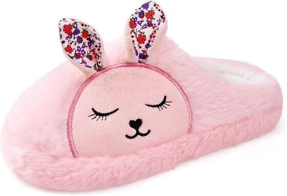 High-Density Memory Foam Kids Indoor Slippers with Breathable Faux Fur Lining and Odor Prevention