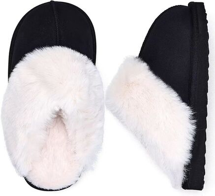 Fur Lined Warm Slippers With Memory Foam Kids Indoor Slippers with Breathable Faux Fur Lining and Odor Prevention
