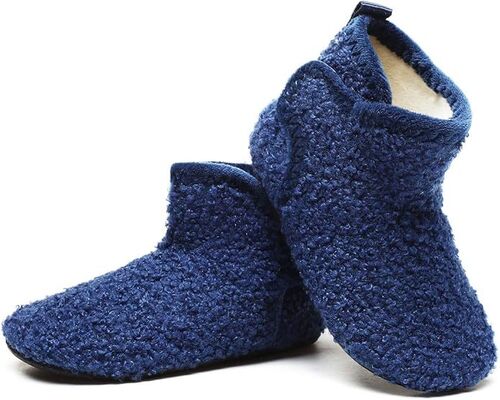 Kids Indoor Slippers Booties with Breathable Faux Fur Lining and Memory Foam