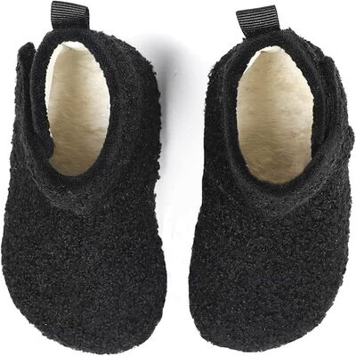 Kids Indoor Slippers Booties with Breathable Faux Fur Lining and Memory Foam