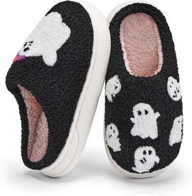 Kids Boys Indoor Slippers with Breathable Faux Fur Lining with Fun Designs