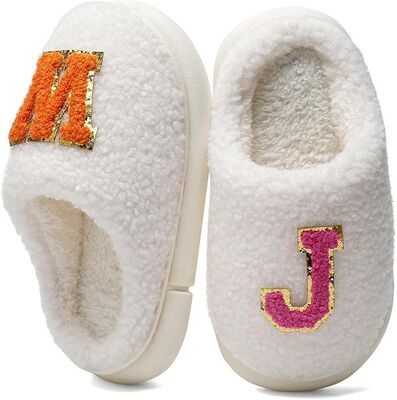 Fun Designs Anti Slip Kids Indoor Slippers With Breathable Faux Fur Lining