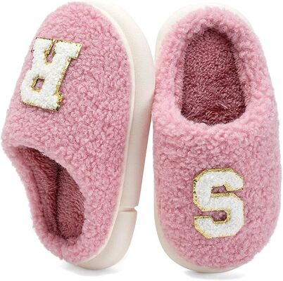 Fun Designs Anti Slip Kids Indoor Slippers With Breathable Faux Fur Lining