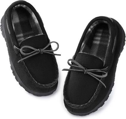 OEM Fashionable Girls Styles Indoor Moccasins With Bow Trims And Warm Fur LIned