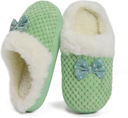 Anti Slip Design Indoor Childrens Bedroom Slippers With Knitted Upper OEM Logo