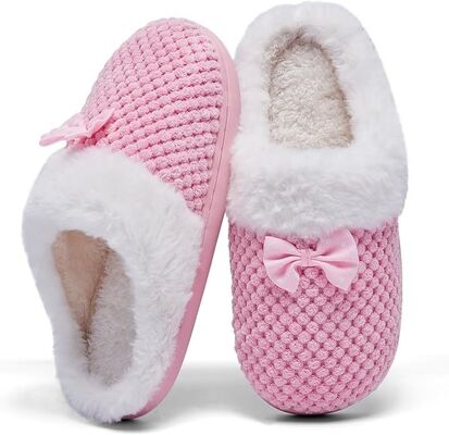 Anti Slip Design Indoor Childrens Bedroom Slippers With Knitted Upper OEM Logo