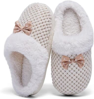 Anti Slip Design Indoor Childrens Bedroom Slippers With Knitted Upper OEM Logo