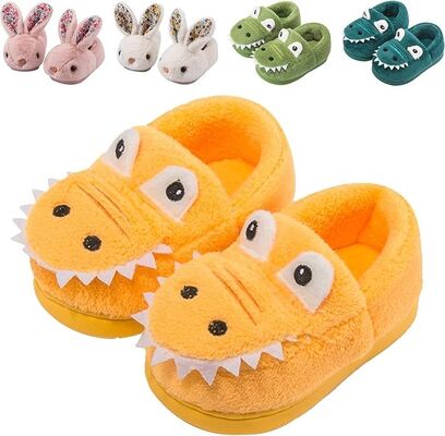 Animal Shape Kids Indoor Slippers , Childrens Warm Slippers Custom Colors And Sizes