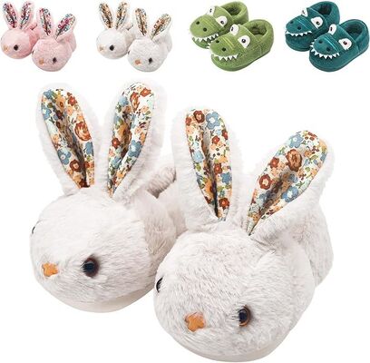 Animal Shape Kids Indoor Slippers , Childrens Warm Slippers Custom Colors And Sizes