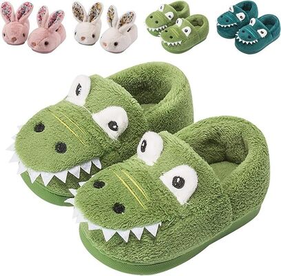 Animal Shape Kids Indoor Slippers , Childrens Warm Slippers Custom Colors And Sizes