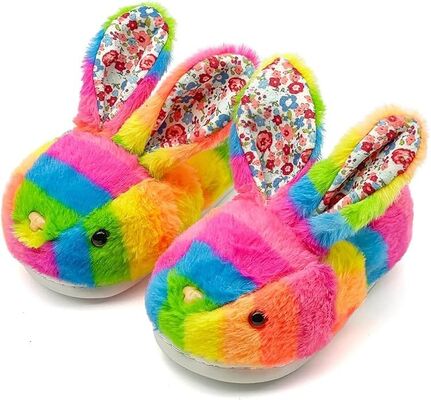 Animal Shape Kids Indoor Slippers , Childrens Warm Slippers Custom Colors And Sizes