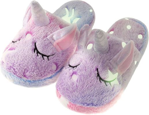 Lovely Unicorns Styles Childrens Character Slippers With Glow In The Dark