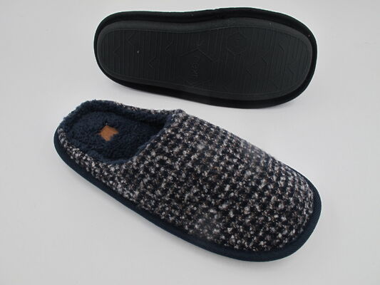 Warm Men's Memory Foam Slippers Rubber Sole Indoor Outdoor Slippers Wholesale