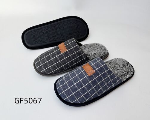 OEM Logo Warm Mens' Indoor Slippers House Shoes Slippers With Memory Foam Sock