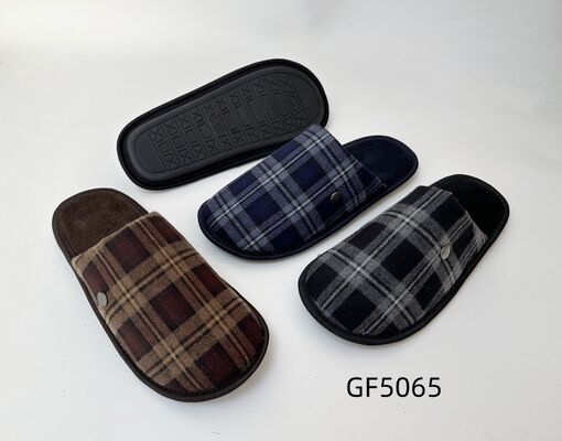 OEM Logo Warm Mens' Indoor Slippers House Shoes Slippers With Memory Foam Sock