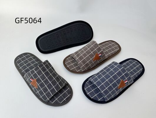 OEM Logo Warm Mens' Indoor Slippers House Shoes Slippers With Memory Foam Sock