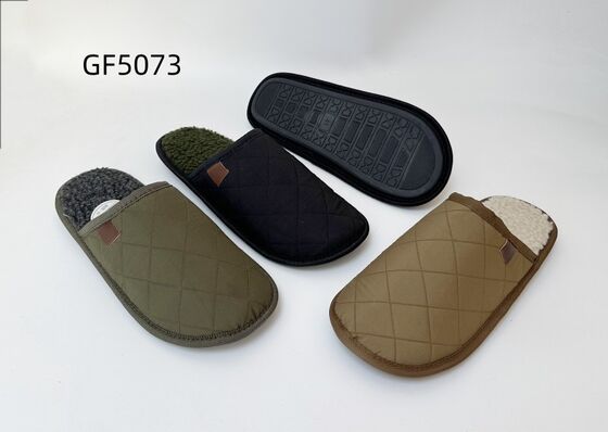 Fashionable Mens' Indoor Slippers Rubber Sole Machine Washable Winter Slippers