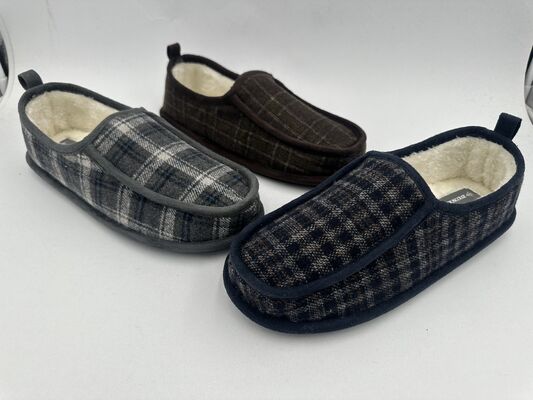 Quilted Upper Mens Warm Indoor Slippers Comfortable Comfy Men's Winter Slippers