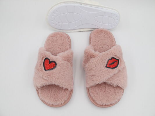 OEM Color Womens House Slippers Open Toe Styles With Different Trims
