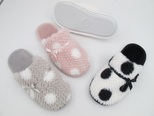 OEM Womens House Slippers With Bow Trims Comfortable Feeling
